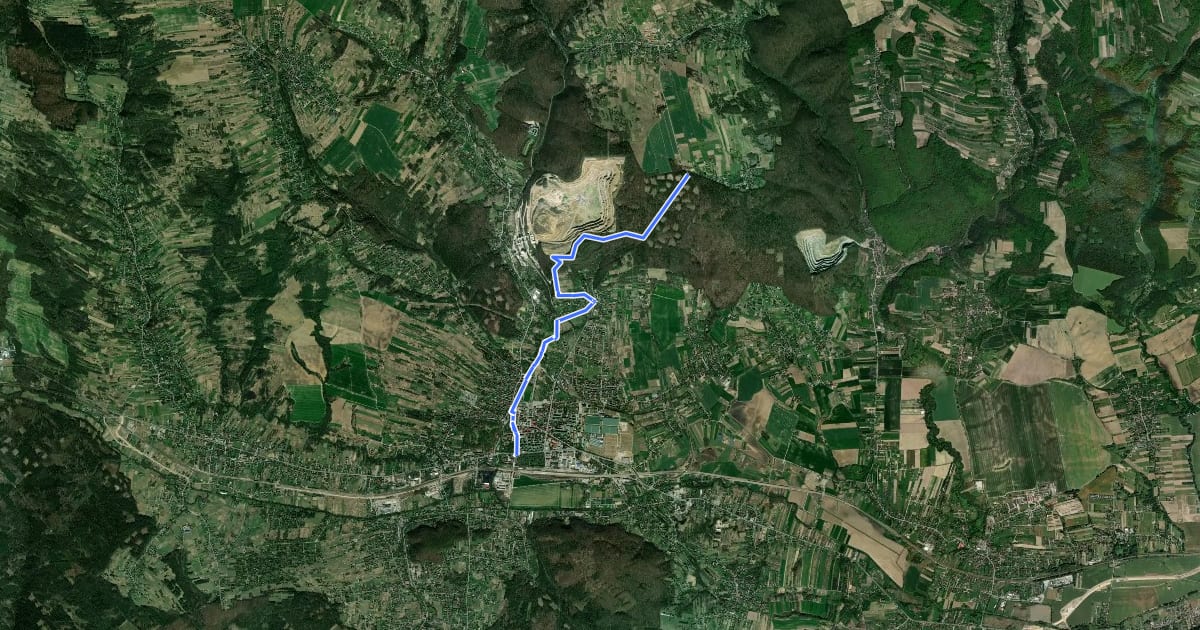 Маршрут Krzeszowice - Dębnik на спутниковом снимке