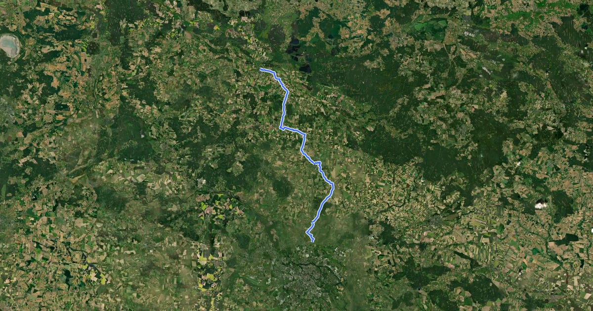 Маршрут Krzyżanowice - Żmigród на спутниковом снимке