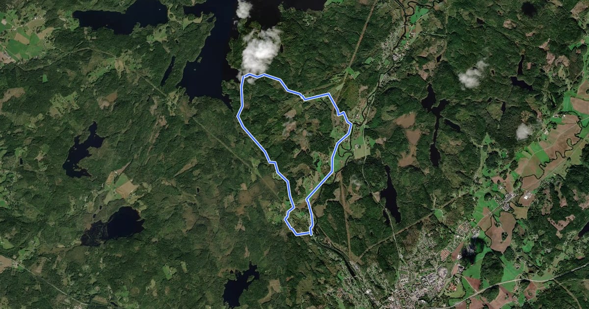 Маршрут KSK Cykelspår 10 km на спутниковом снимке