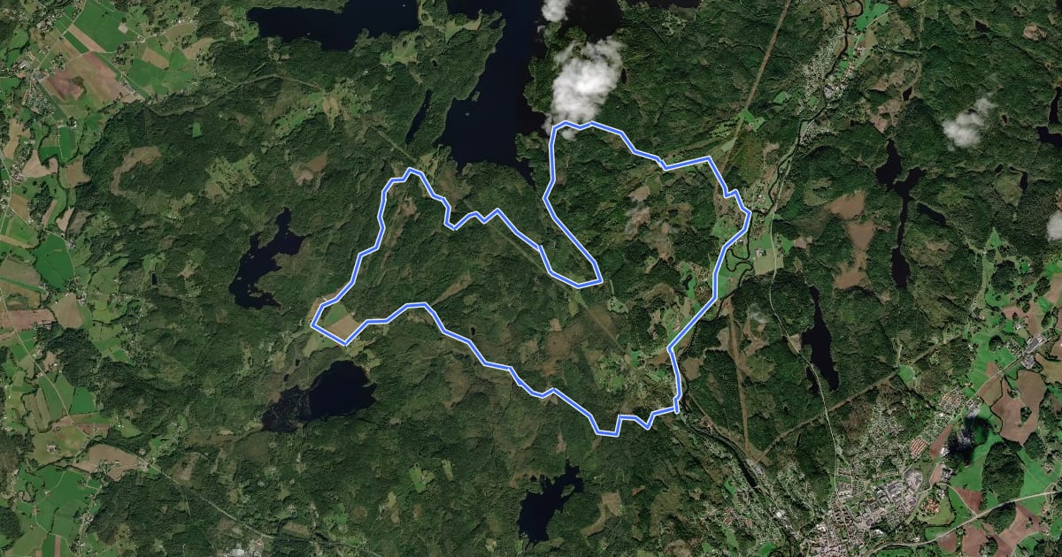 Маршрут KSK Cykelspår 18 km на спутниковом снимке