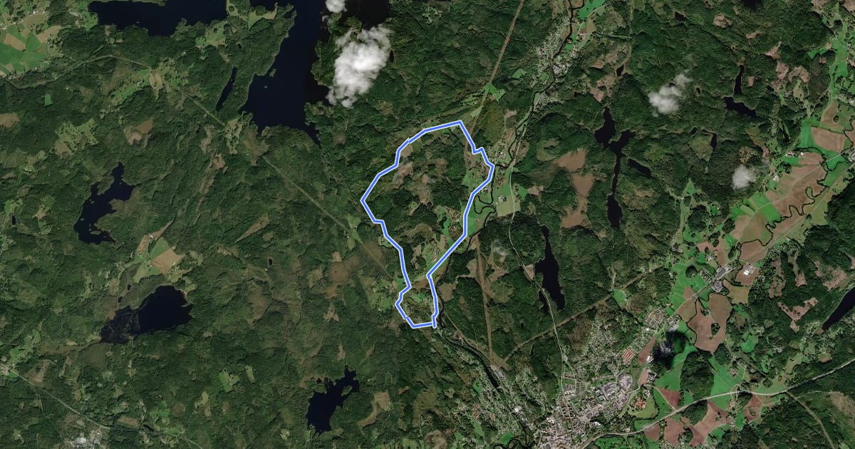 Маршрут KSK Cykelspår 8 km на спутниковом снимке