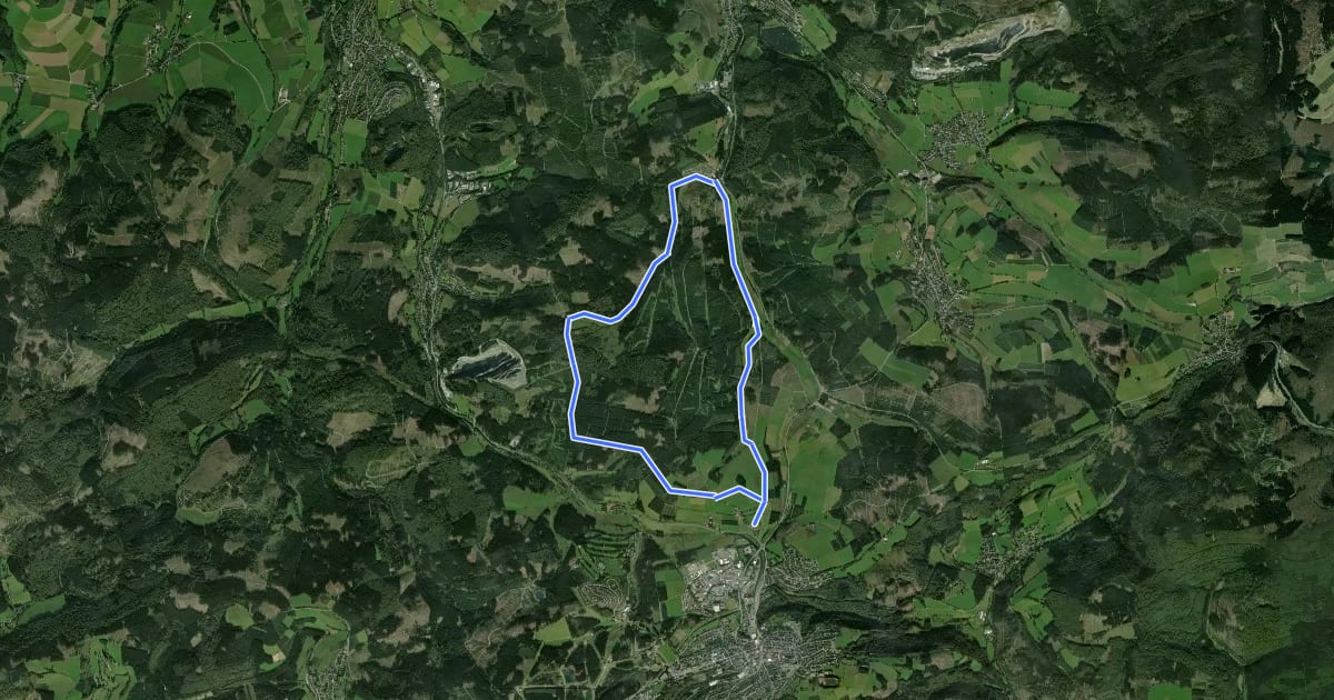 Маршрут Kuhlenberg Loipe 1 (schwarz) на спутниковом снимке