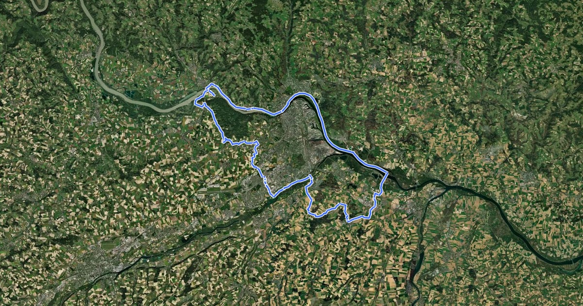 Маршрут Kul-Tour um Linz на спутниковом снимке