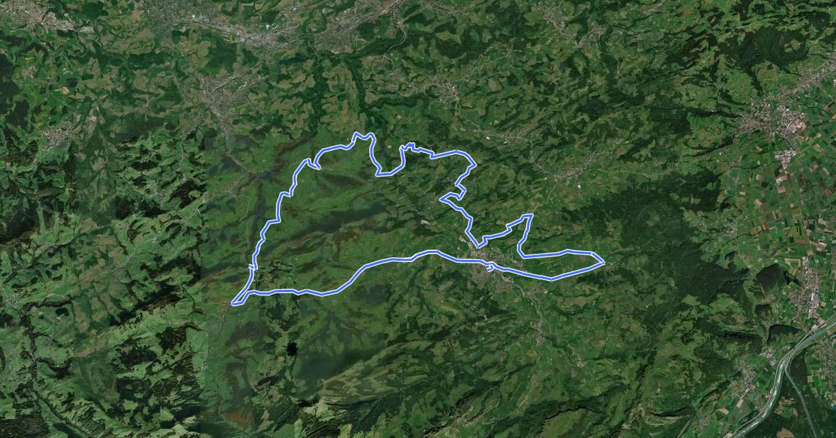 Маршрут Kulinarische Appenzeller Route на спутниковом снимке