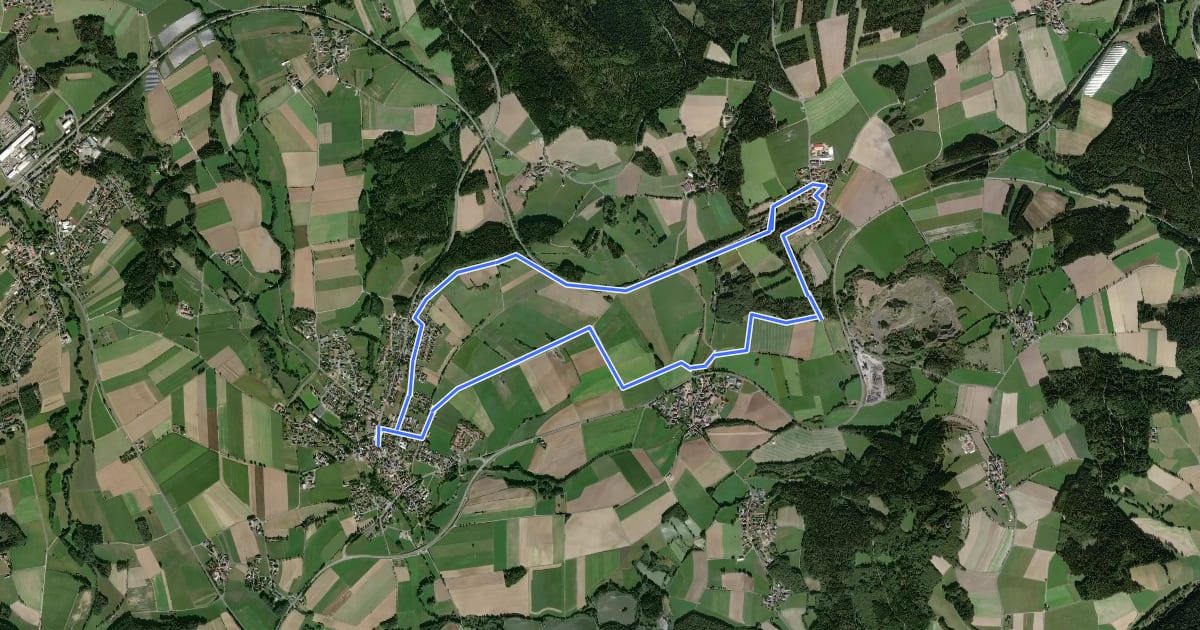 Маршрут Kulmainer Rundwanderweg Nr. 2 (Höhenweg) на спутниковом снимке