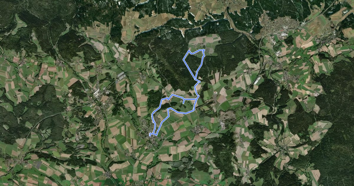 Маршрут Kulmainer Rundwanderweg Nr. 4 (Nach Witzlasreuth) на спутниковом снимке