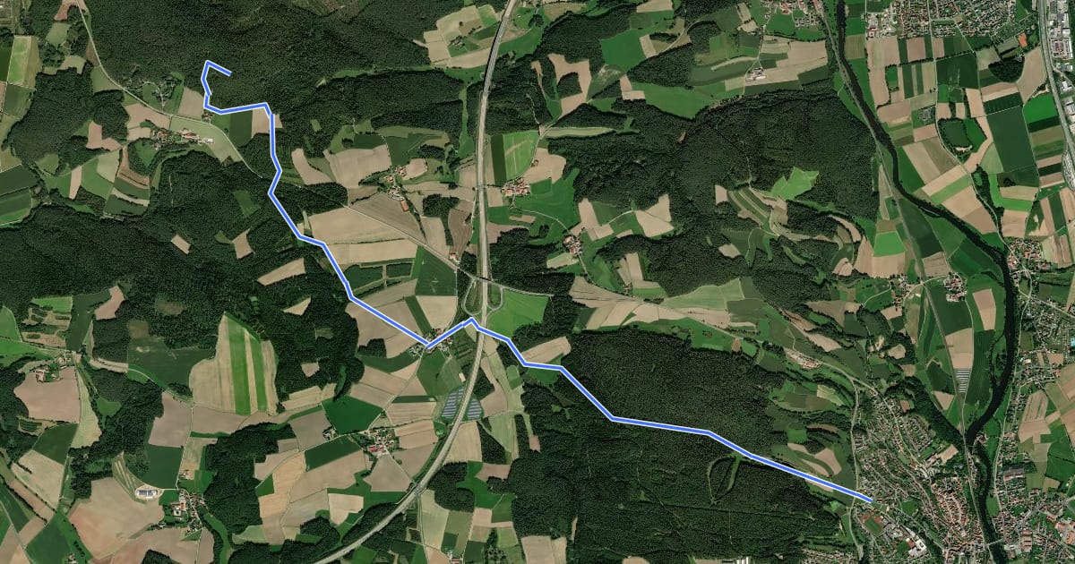 Маршрут Kulmwanderweg на спутниковом снимке