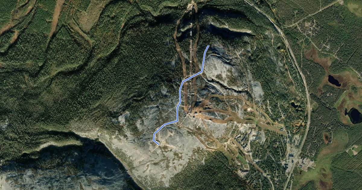 Маршрут Kultakeron huippureitti (Summer hiking route) на спутниковом снимке