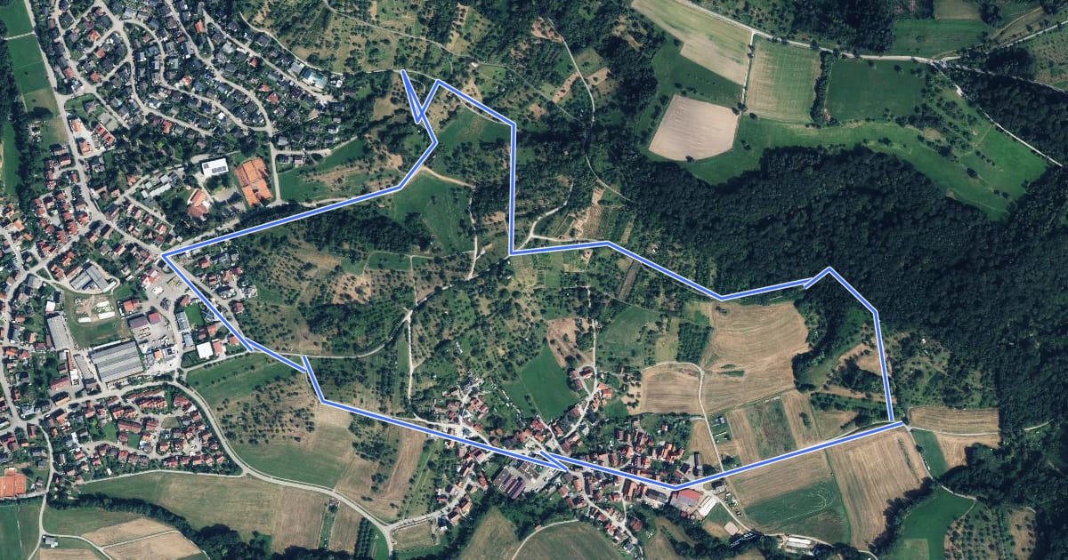 Маршрут Kultur- und Landschaftsweg - kleine Runde на спутниковом снимке