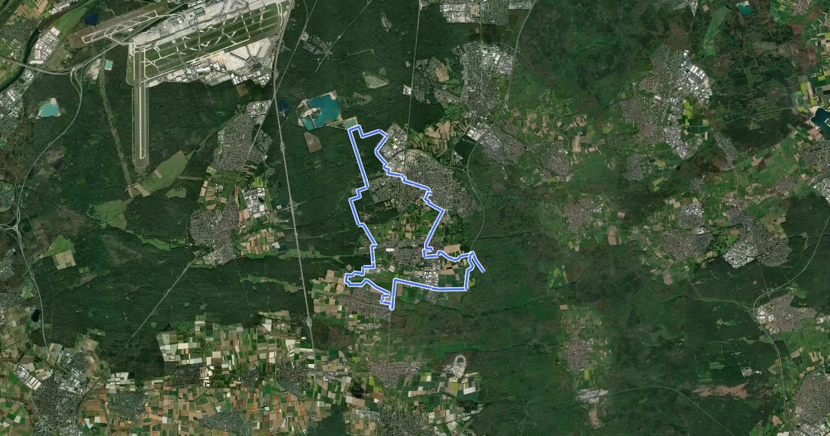 Маршрут Kultura Trail Egelsbach на спутниковом снимке