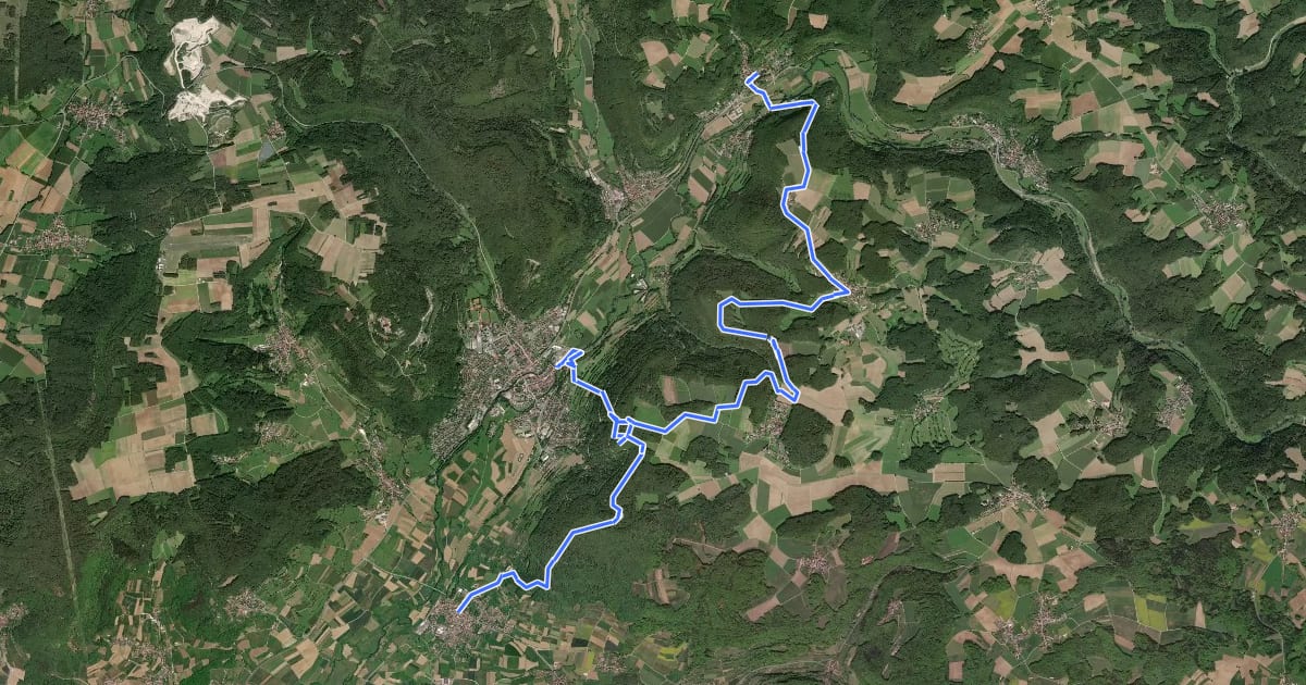 Маршрут Kulturerlebnis Fränkische Schweiz - Streitberg - Pretzfeld на спутниковом снимке