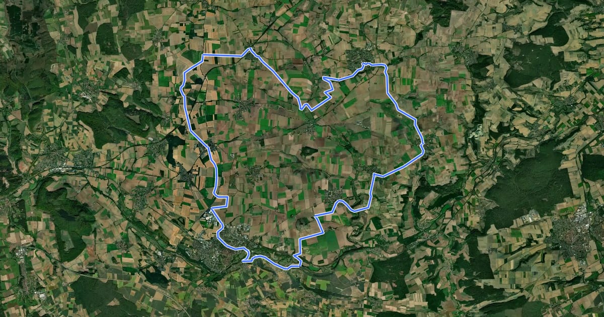 Маршрут Kulturland Genuss-Tour Bio-Börde на спутниковом снимке