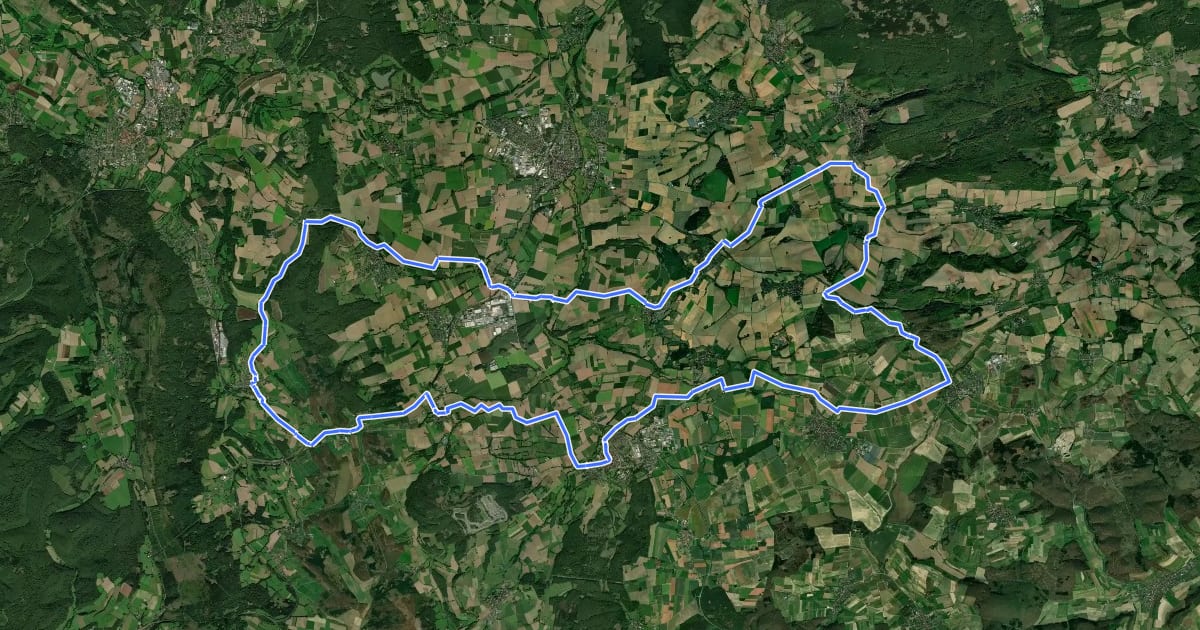 Маршрут Kulturland Genuss-Tour Wildes Westfalen на спутниковом снимке