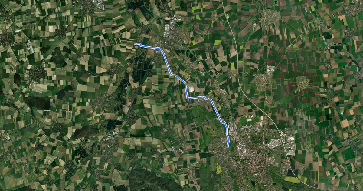 Маршрут Kulturroute Hannover, Alternativroute - Abkürzung zwischen Hildesheim und Sarstedt на спутниковом снимке