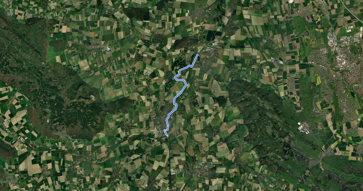 Маршрут Kulturroute Hannover, Alternativroute - Abkürzung zwischen Schloß Marienburg und Elze на спутниковом снимке