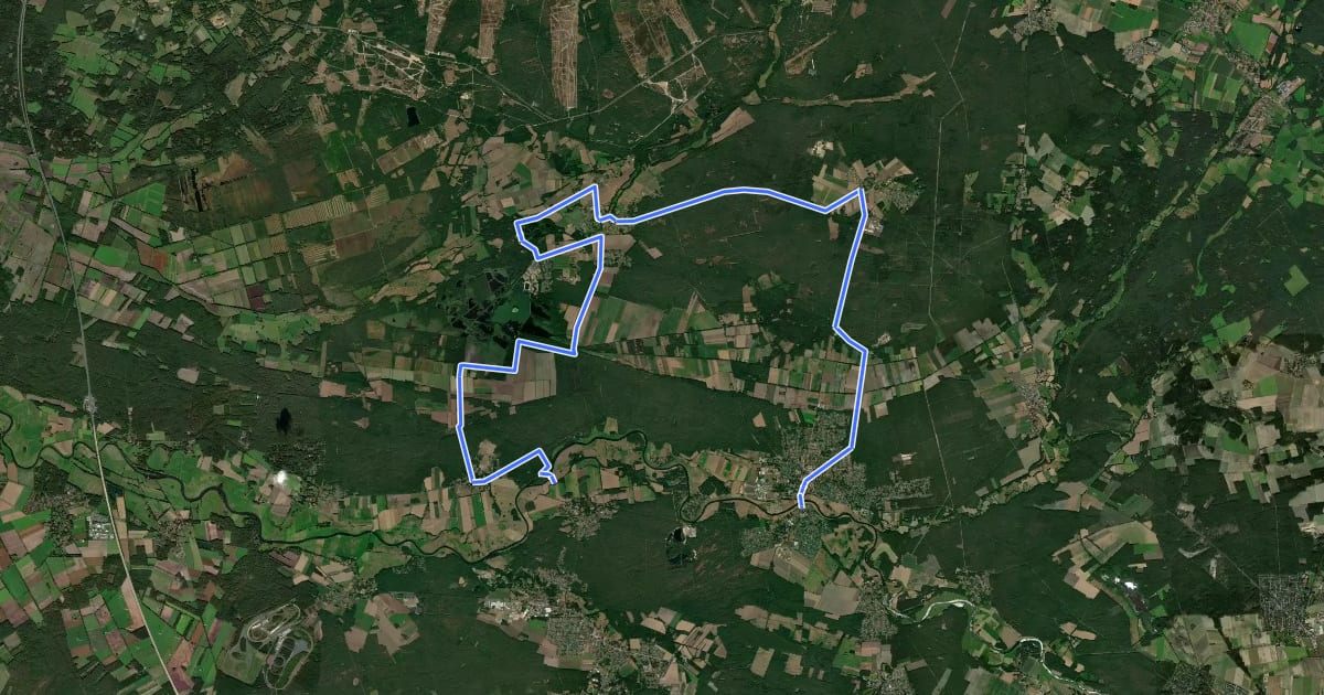 Маршрут Kulturroute Hannover, Alternativroute - Aussicht auf die Seenlandschaft на спутниковом снимке