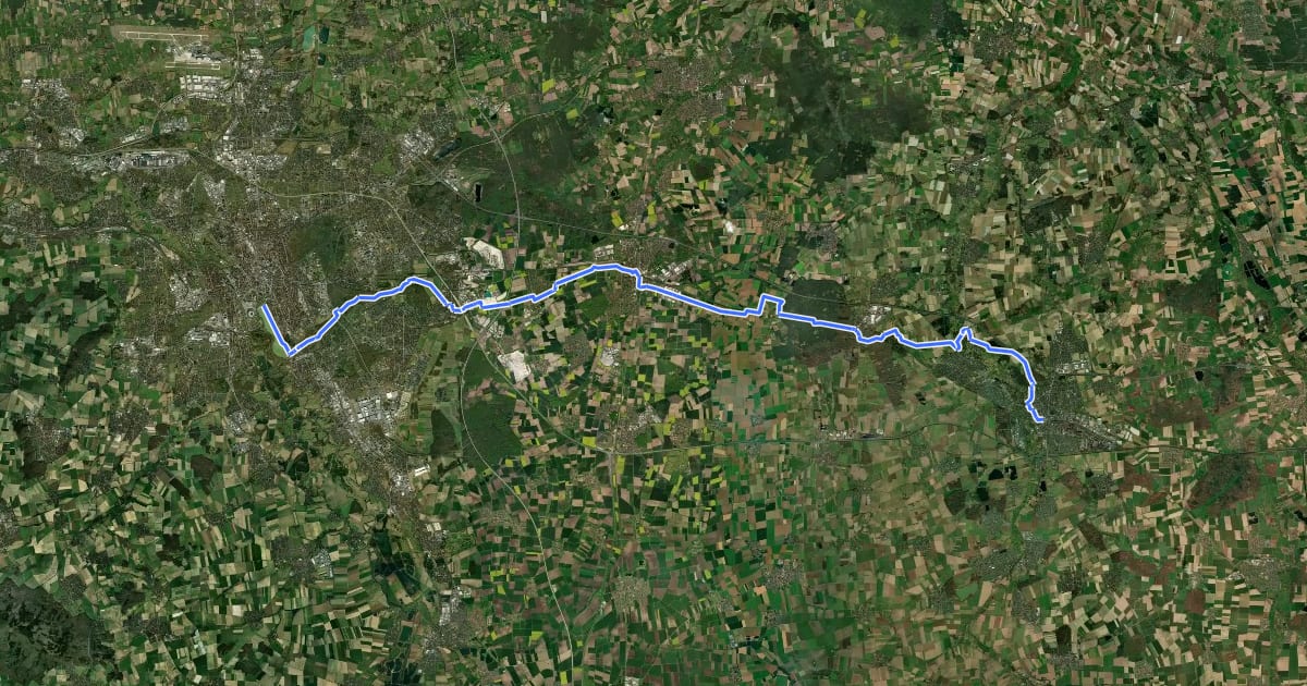 Маршрут Kulturroute Hannover, Ergänzungsroute - Nördlich des Mittellandkanals на спутниковом снимке