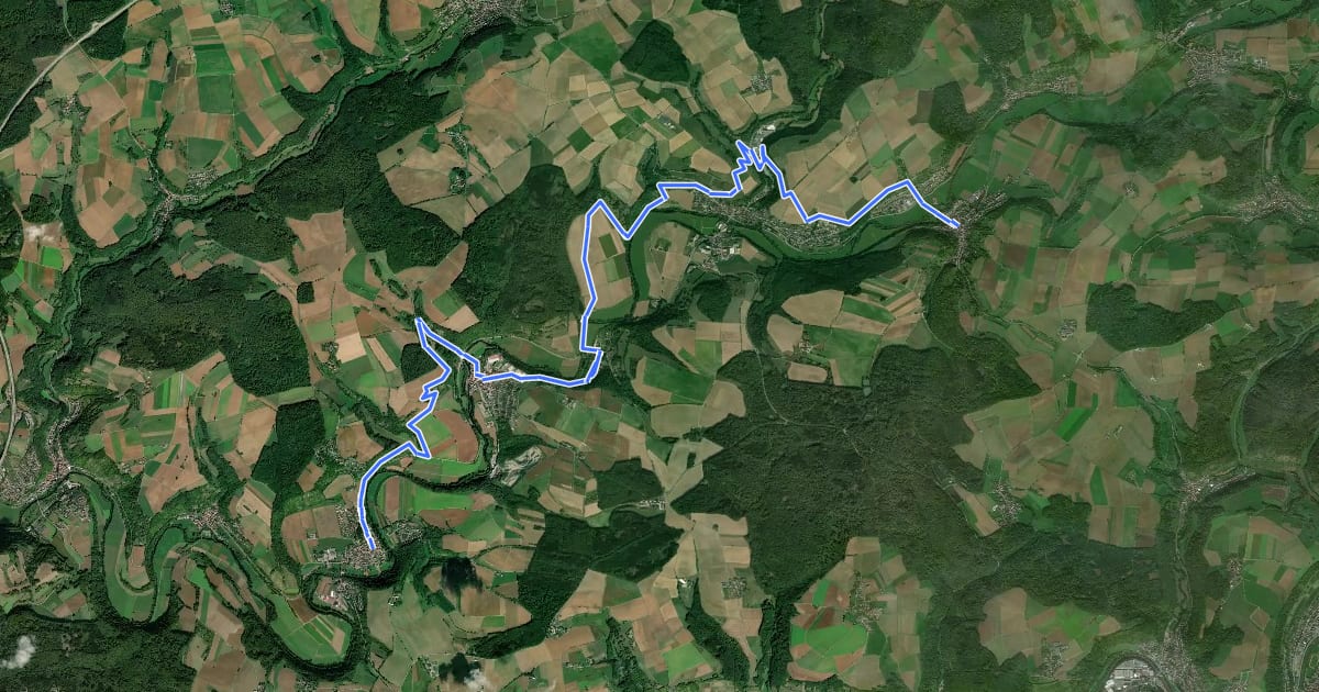 Маршрут Kulturwanderweg Jagst - Etappe 4 на спутниковом снимке