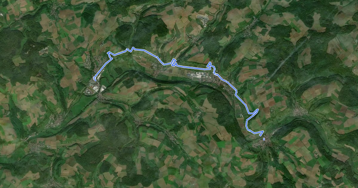 Маршрут Kulturwanderweg Jagst - Etappe 6 на спутниковом снимке