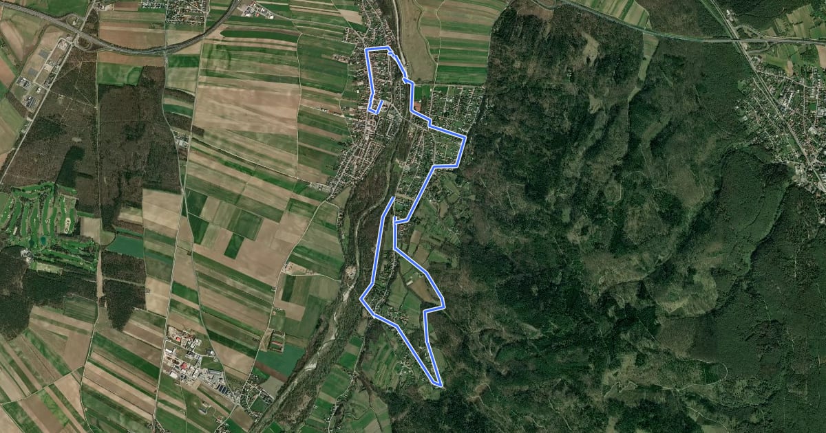 Маршрут Kulturwanderweg (Katzelsdorf) на спутниковом снимке