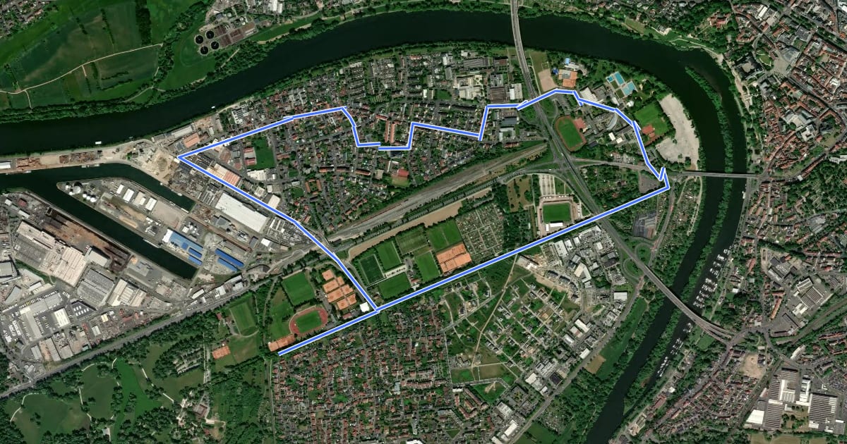 Маршрут Kulturweg Aschaffenburg 6 на спутниковом снимке