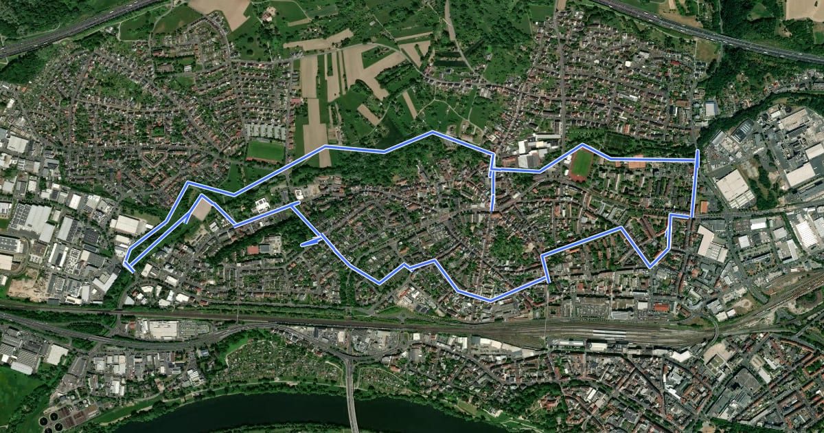 Маршрут Kulturweg Aschaffenburg 7 на спутниковом снимке