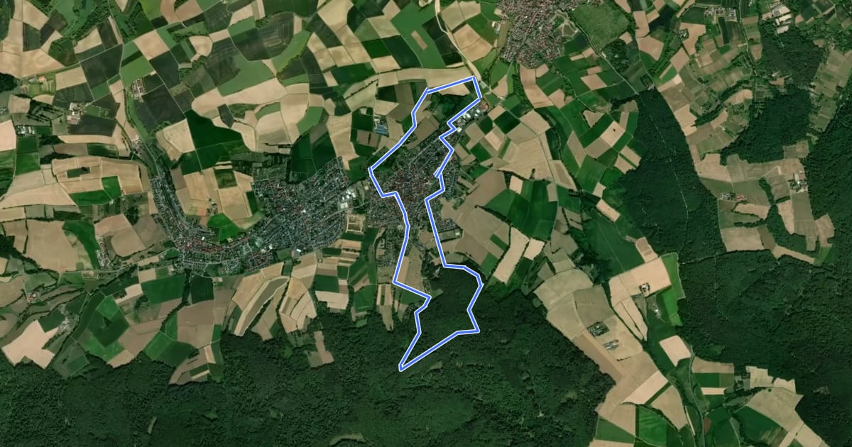 Маршрут Kulturweg Bachgau 2 на спутниковом снимке