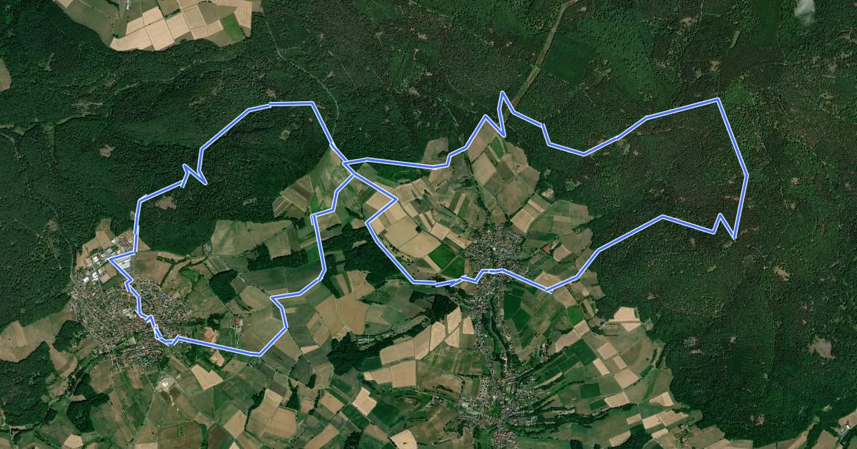 Маршрут Kulturweg Birkenhainer Straße 3 на спутниковом снимке
