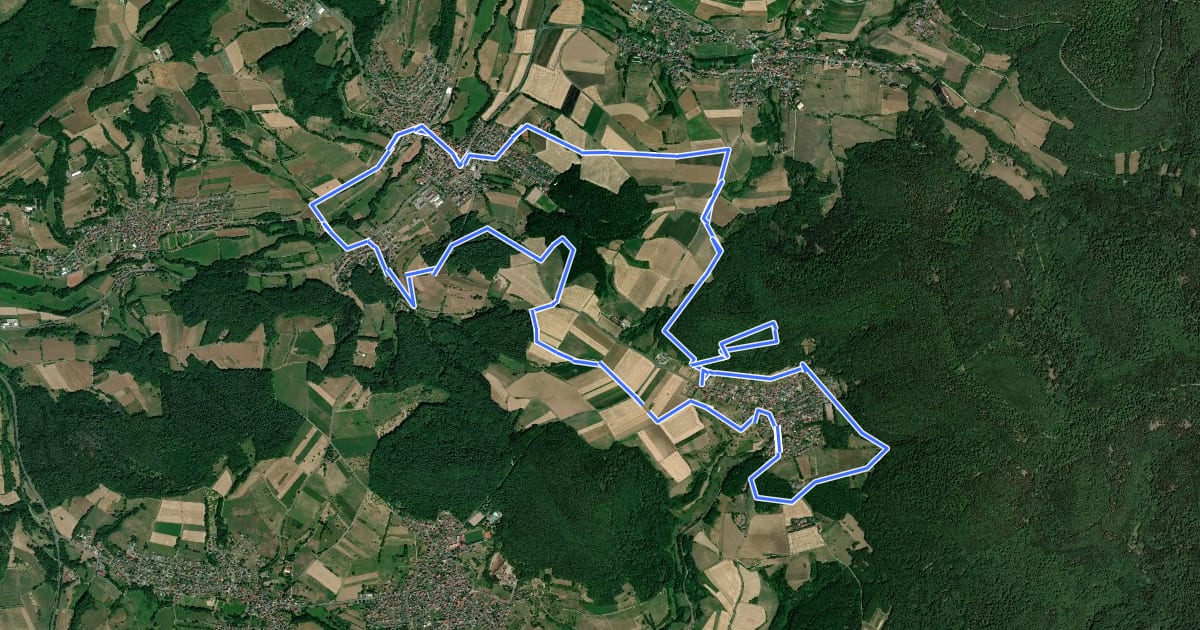 Маршрут Kulturweg Blankenbach und Eichenberg на спутниковом снимке
