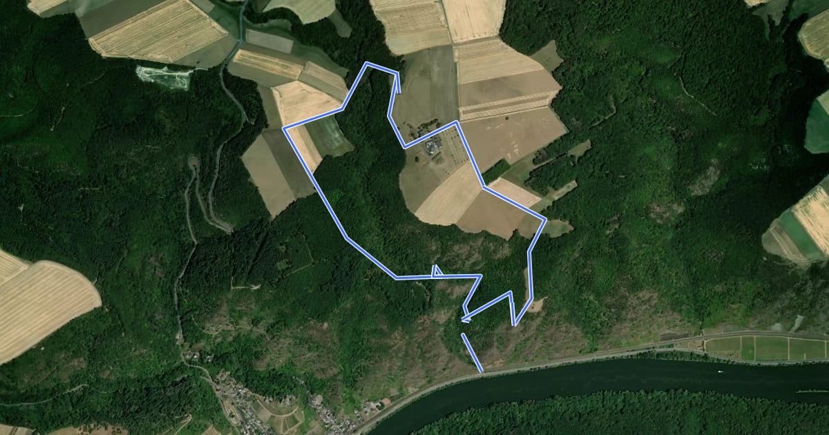 Маршрут Kulturweg Dortebachtal на спутниковом снимке