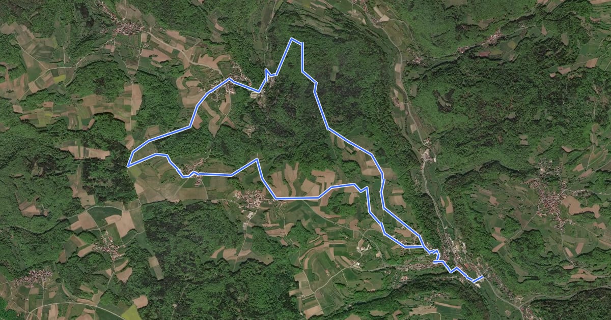 Маршрут Kulturweg Egloffstein No. 3 на спутниковом снимке