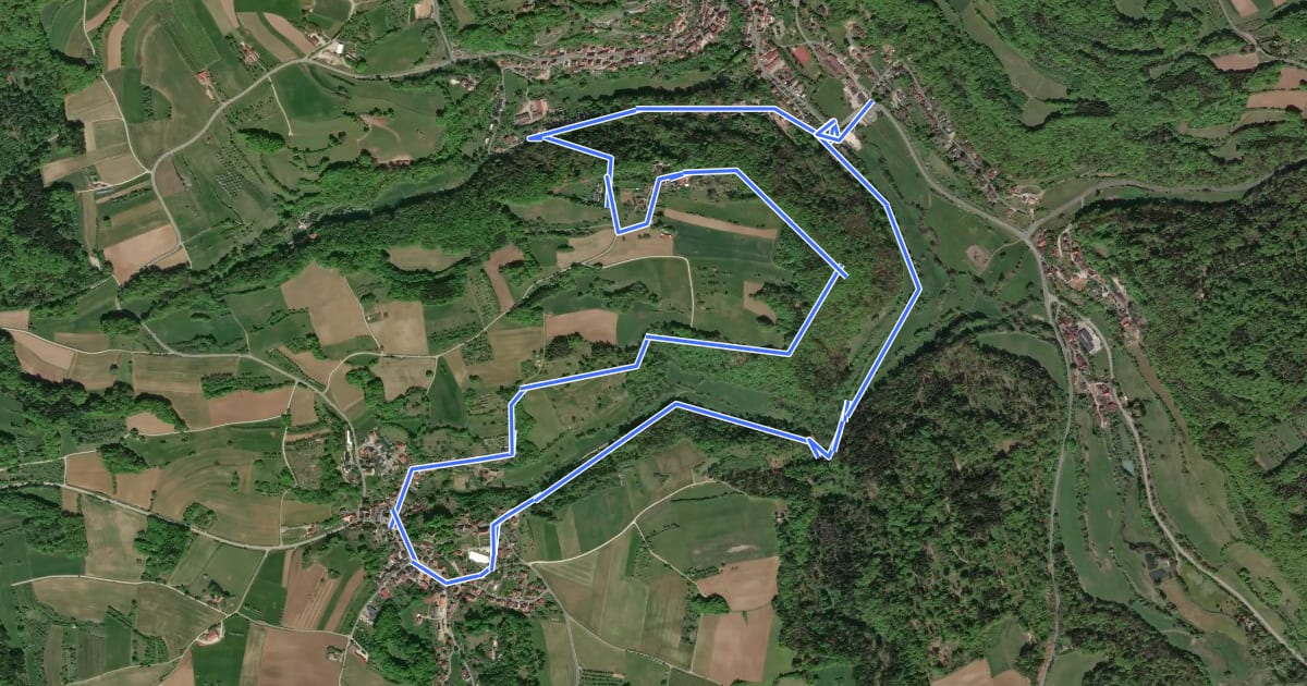 Маршрут Kulturweg Egloffstein No. 4 на спутниковом снимке