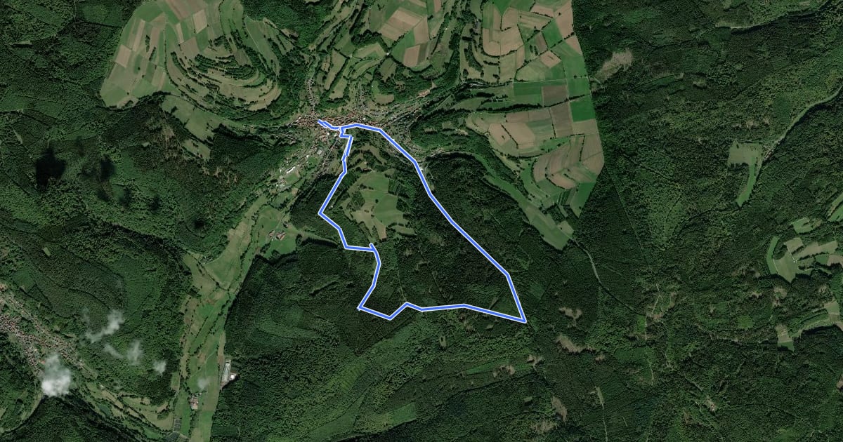 Маршрут Kulturweg Flörsbachtal 1 на спутниковом снимке