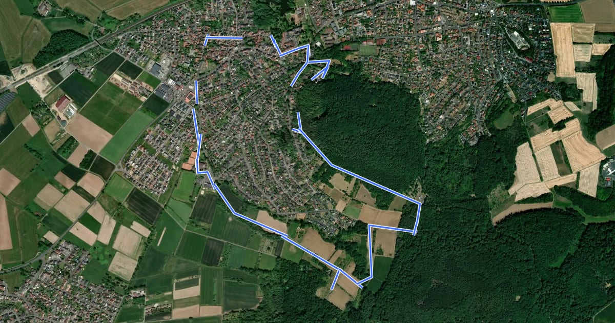 Маршрут Kulturweg Gelnhausen 2 на спутниковом снимке