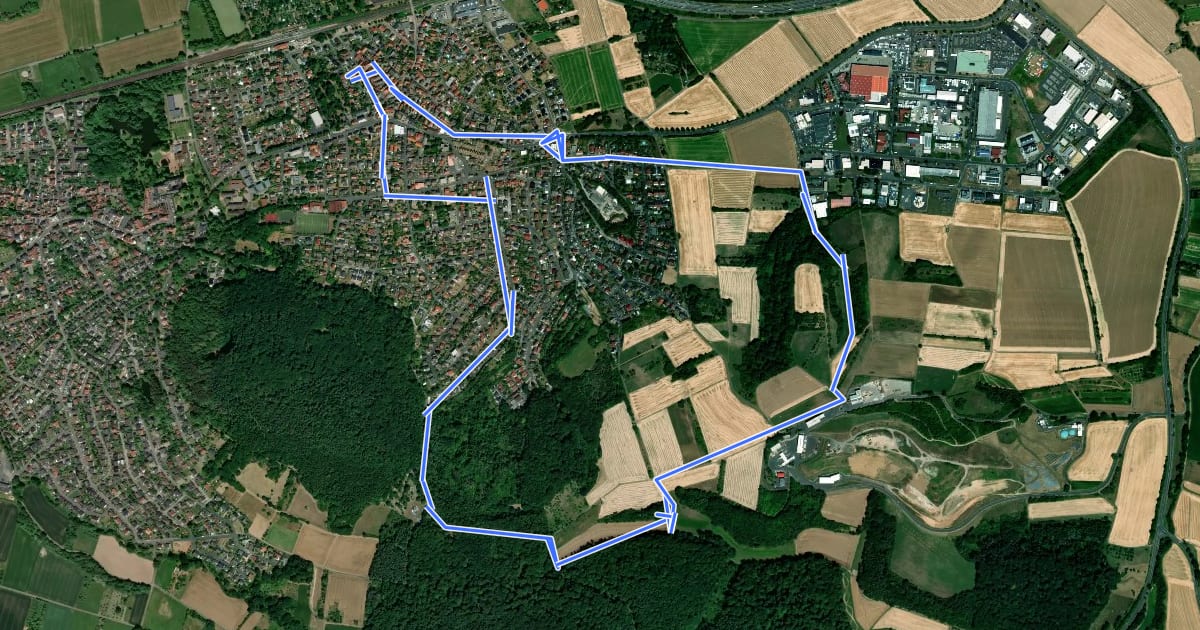 Маршрут Kulturweg Gelnhausen 3 на спутниковом снимке
