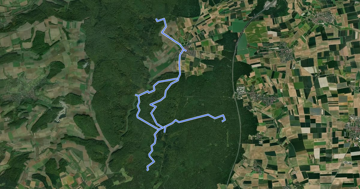 Маршрут Kulturweg Gramschatz 2 на спутниковом снимке