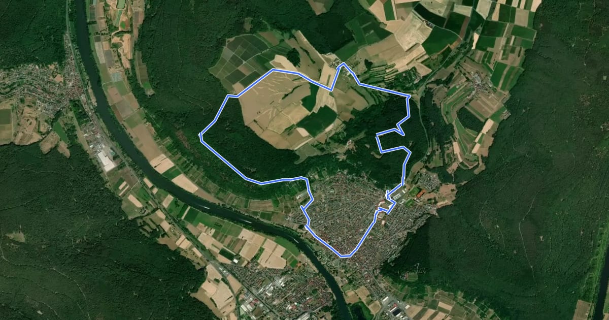 Маршрут Kulturweg Großheubach 1 на спутниковом снимке