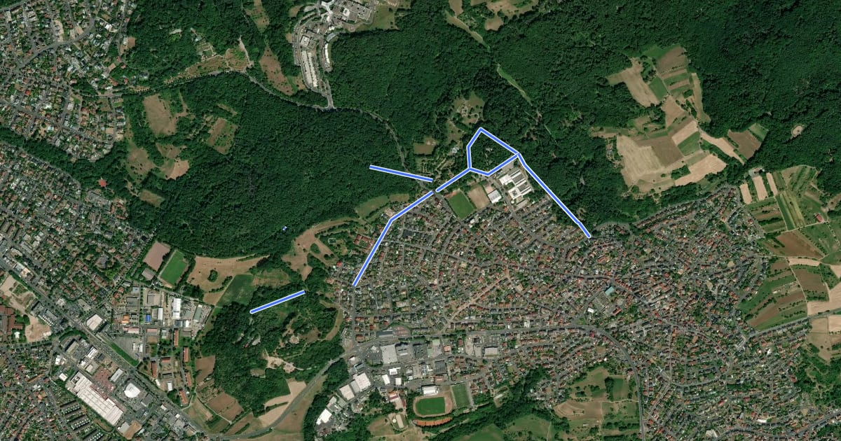 Маршрут Kulturweg Haibach на спутниковом снимке