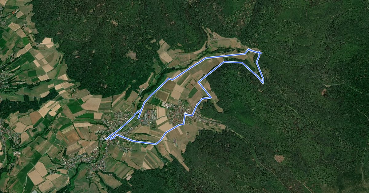Маршрут Kulturweg Kleinkahl на спутниковом снимке
