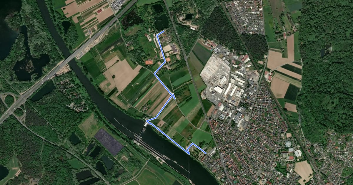 Маршрут Kulturweg Kleinostheim - Mainspaziergang на спутниковом снимке