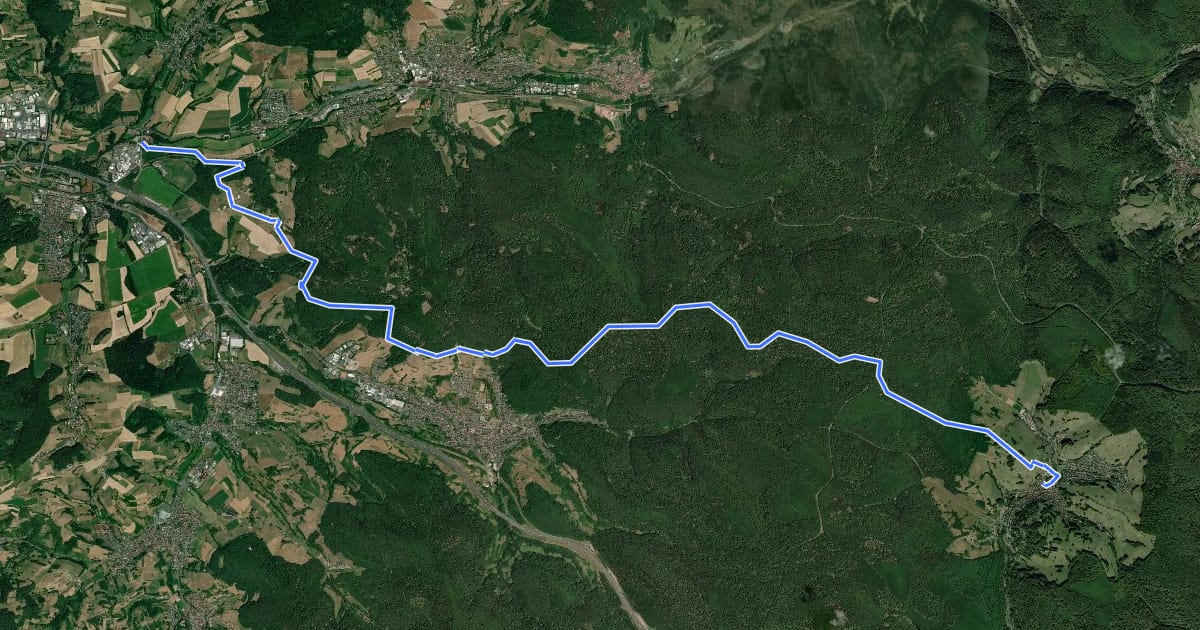 Маршрут Kulturweg Kurfürstenweg на спутниковом снимке