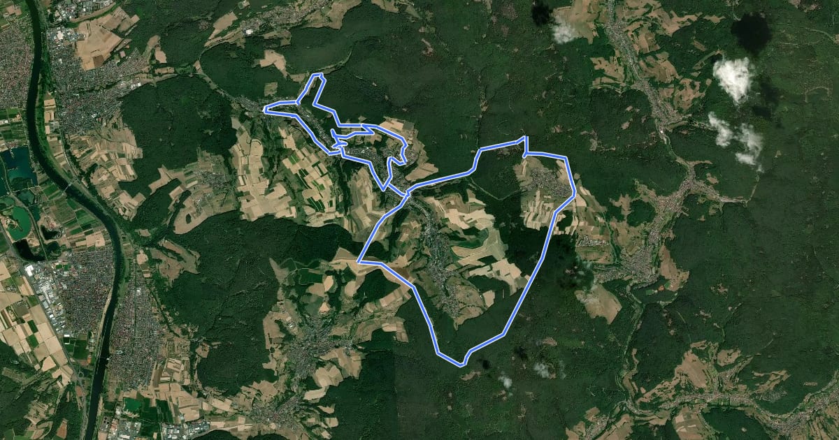 Маршрут Kulturweg Leidersbach на спутниковом снимке