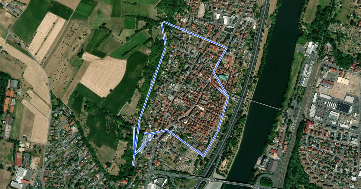 Маршрут Kulturweg Obernburg 1 на спутниковом снимке