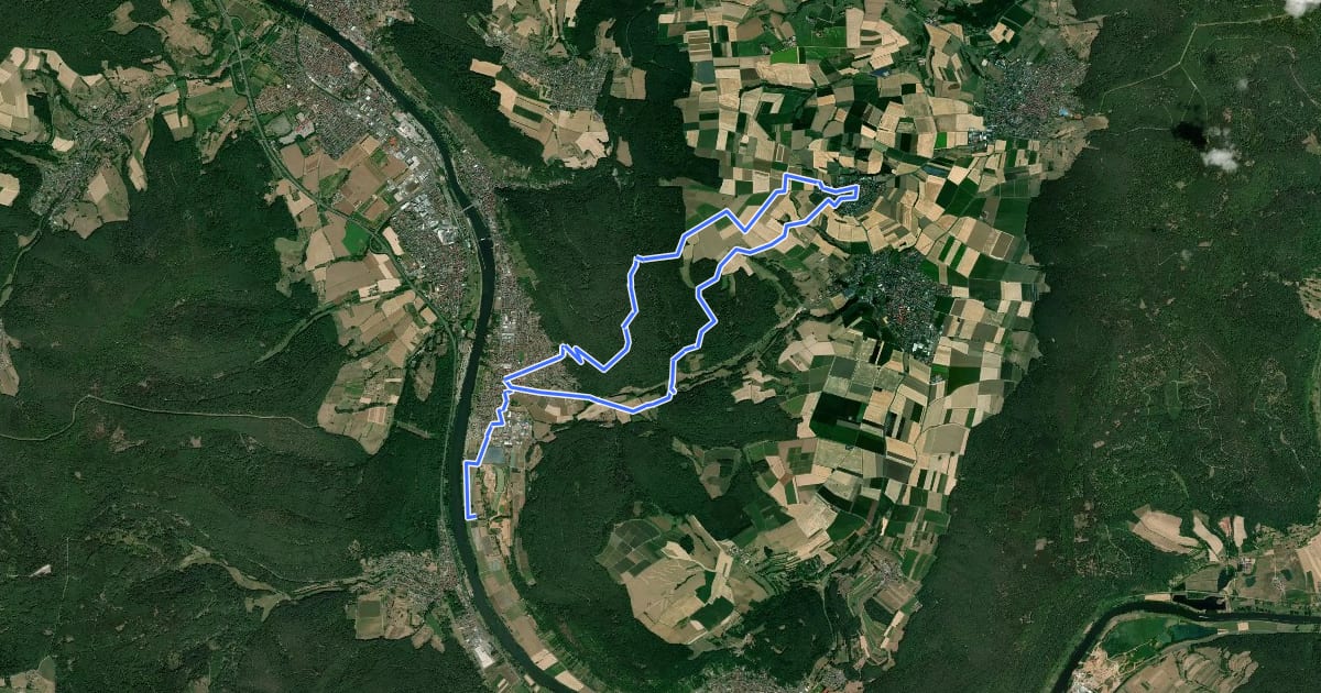 Маршрут Kulturweg Röllfeld / Schmachtenberg на спутниковом снимке
