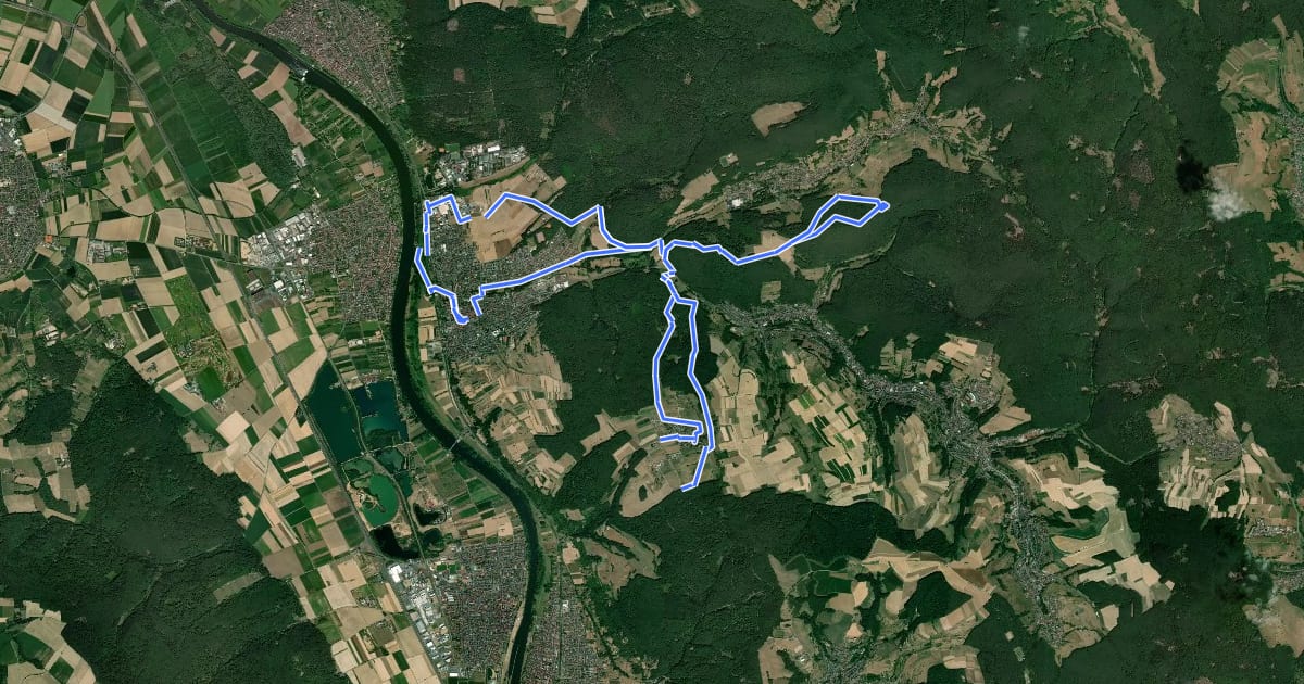 Маршрут Kulturweg Sulzbach на спутниковом снимке