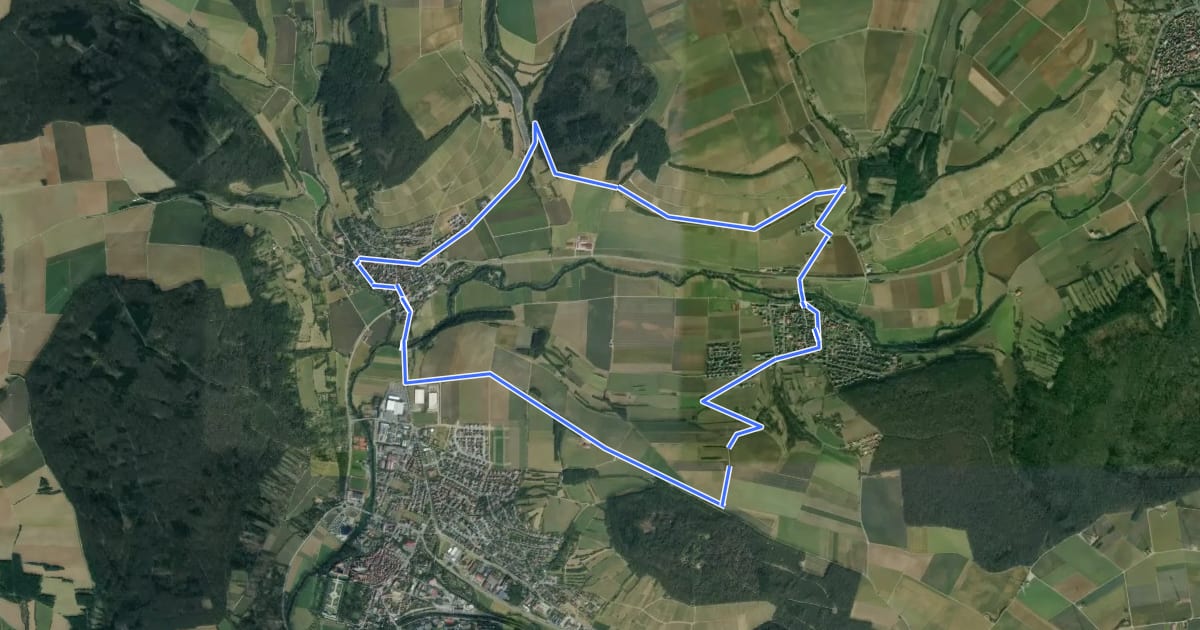 Маршрут Kulturweg Tauberrettersheim / Schäftersheim на спутниковом снимке