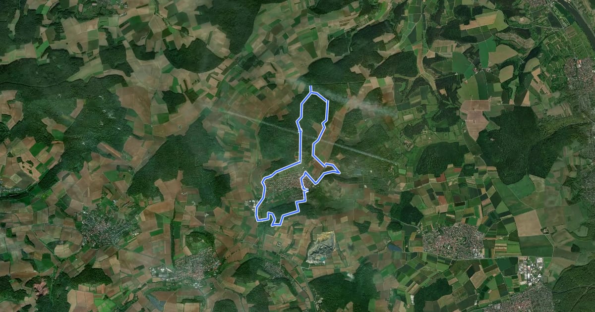 Маршрут Kulturweg Waldsassengau 3 на спутниковом снимке