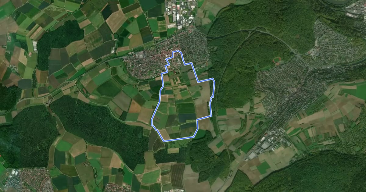 Маршрут Kulturweg Waldsassengau 5 на спутниковом снимке