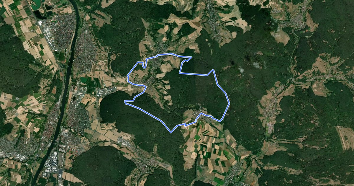 Маршрут Kulturweg Weißer Leimen на спутниковом снимке