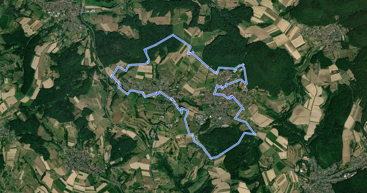 Маршрут Kulturweg Zwei Burgen und der Bloopiffer на спутниковом снимке
